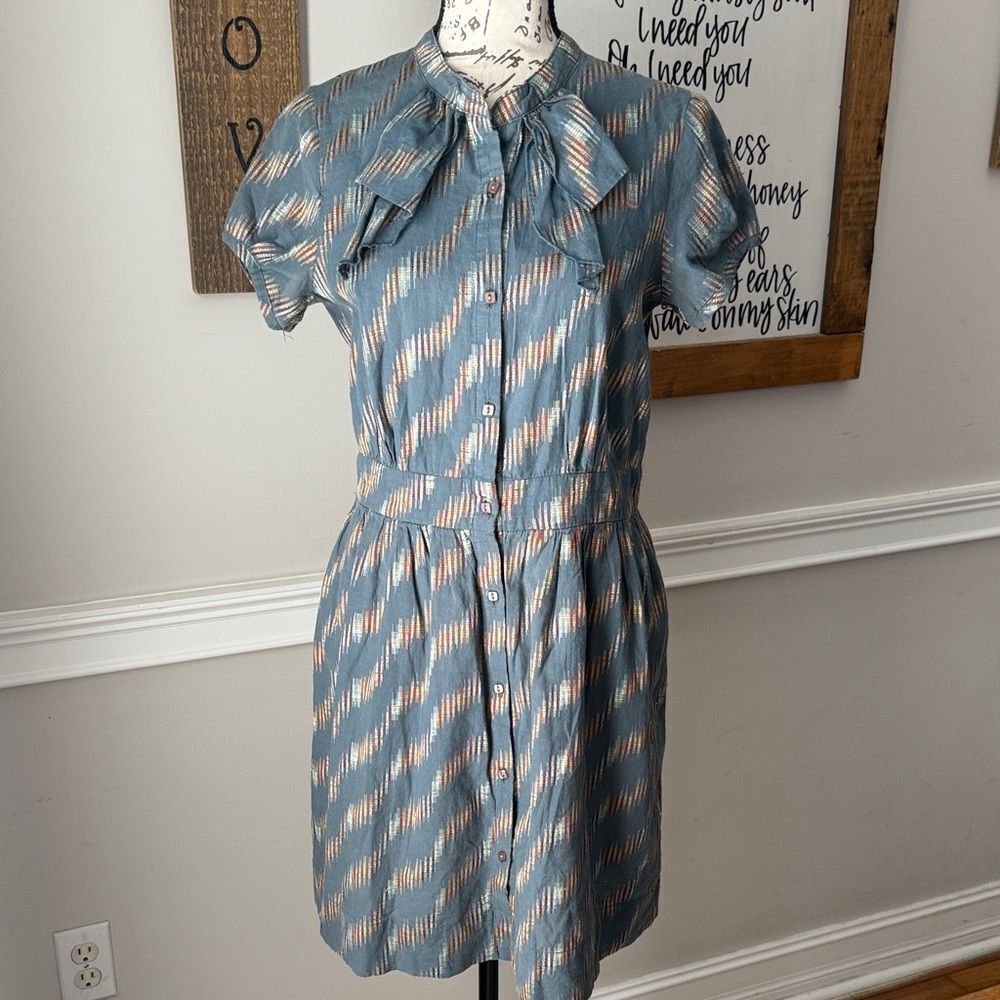 Play by C. Ronson Patterned Button Up Midi Dress